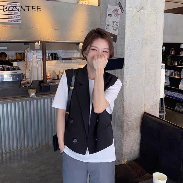 vests women vests temperament sleeveless summer chic double button elegant allmatch simple solid black office outerwear street new, Black;white
vests women vests temperament sleeveless summer chic double button elegant allmatch simple solid black office outerwear street new, Black;white