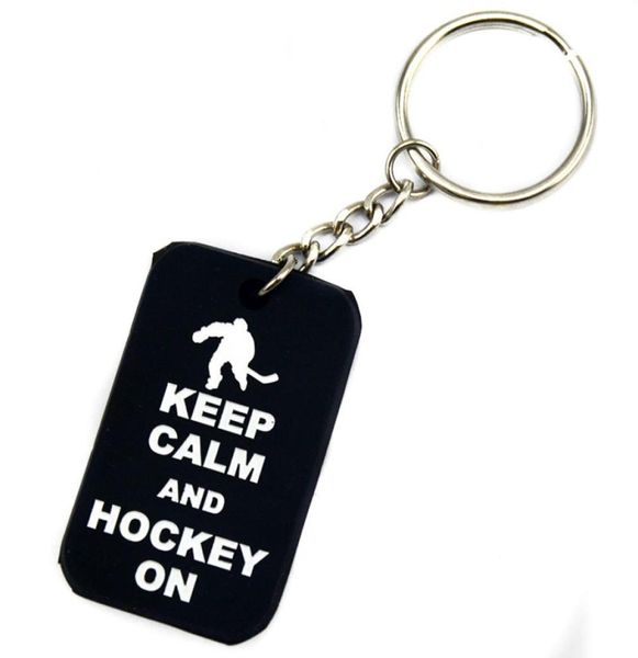 50pcs keep calm and hockey on silicone dog tag keychain debossed logo filled in color promotion gift2380868, Black 
50pcs keep calm and hockey on silicone dog tag keychain debossed logo filled in color promotion gift2380868, Black