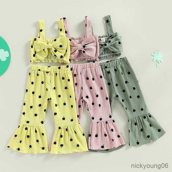 clothing sets girls set summer kids clothes four-leaf print bowknot vest and pants children, White
clothing sets girls set summer kids clothes four-leaf print bowknot vest and pants children, White