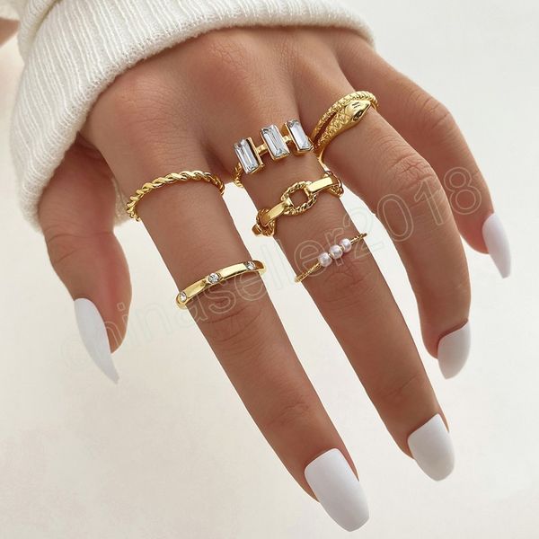 fashion gold color meta rings set snake chain pearl zircon crystal vintage ring for women trendy jewelry gift accessories, Silver
fashion gold color meta rings set snake chain pearl zircon crystal vintage ring for women trendy jewelry gift accessories, Silver