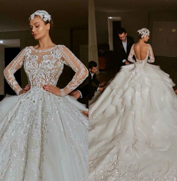 luxury long sleeve wedding dress backless lace applique ball gown bridal dresses jewel neck ruffles plus size gowns9823351, White
luxury long sleeve wedding dress backless lace applique ball gown bridal dresses jewel neck ruffles plus size gowns9823351, White