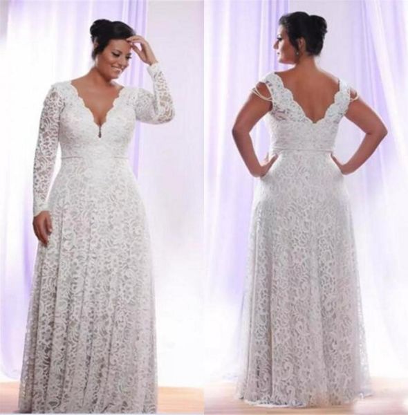 full lace plus size wedding dresses with removable long sleeves deep v neck bridal gowns floor length sheath a line wedding 5360451, White
full lace plus size wedding dresses with removable long sleeves deep v neck bridal gowns floor length sheath a line wedding 5360451, White