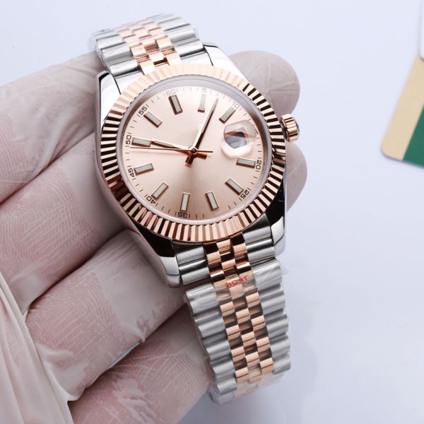 men's premium watch 41mm mechanical movement men's clock watch all stainless steel with sapphire glass oyster constant motion log, Slivery;brown
men's premium watch 41mm mechanical movement men's clock watch all stainless steel with sapphire glass oyster constant motion log, Slivery;brown