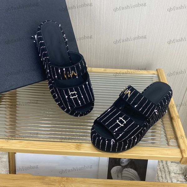 designer platform slippers high heels 6.5cm sandals woolen vamp rhinestone hardware buckle woven shoes luxury brand ballet shoes beach shoe, Black
designer platform slippers high heels 6.5cm sandals woolen vamp rhinestone hardware buckle woven shoes luxury brand ballet shoes beach shoe, Black