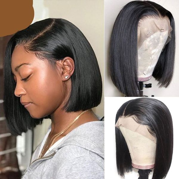 short lace front bob wig human hair brazilian for black women pre plucked bone straight t part lace closure bob frontal wigs, Black;brown
short lace front bob wig human hair brazilian for black women pre plucked bone straight t part lace closure bob frontal wigs, Black;brown