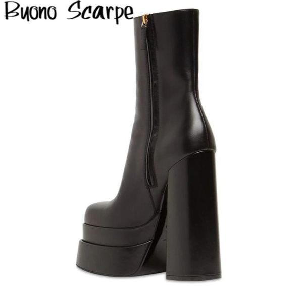 black leather chunky high heels platform boots square toe slip on mid calf boots side zipper platform shoes for women039s boots7916348
black leather chunky high heels platform boots square toe slip on mid calf boots side zipper platform shoes for women039s boots7916348