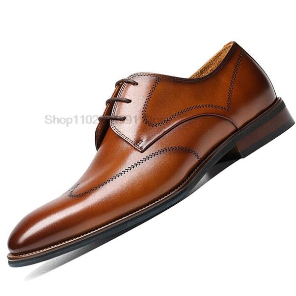 high grade men derby formal leather shoe lace up brogue dress wear male wedding shoe social office genuine leather oxford shoes, Black
high grade men derby formal leather shoe lace up brogue dress wear male wedding shoe social office genuine leather oxford shoes, Black