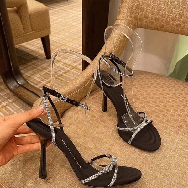 luxury designer high heels crystal women sandals summer fashion rhinestone square toe party pumps size 34-41 with box, Black
luxury designer high heels crystal women sandals summer fashion rhinestone square toe party pumps size 34-41 with box, Black