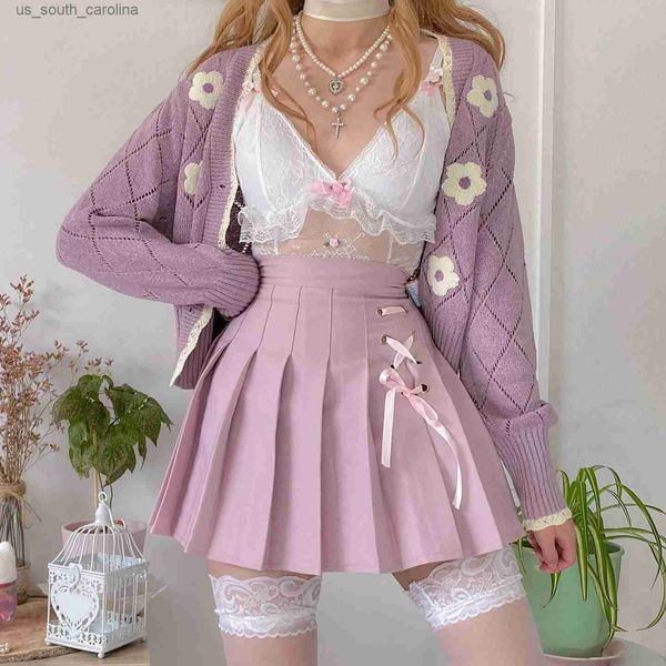 skirts y2k pink tie bandage bow cute pleated skirt ins girl high waist a-line black short mini skirt l230522
skirts y2k pink tie bandage bow cute pleated skirt ins girl high waist a-line black short mini skirt l230522