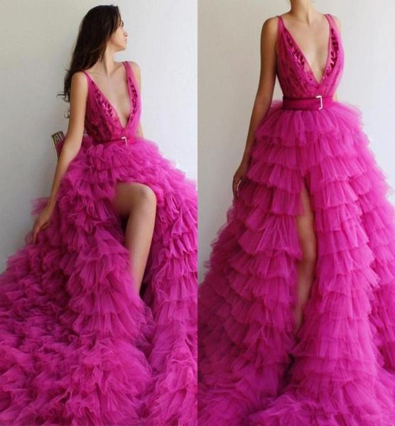 fuchsia tiered prom dresses with deep v neck ruffles cake skirts tulle red carpet celebrity evening dress puffy side split pageant7577563, Black
fuchsia tiered prom dresses with deep v neck ruffles cake skirts tulle red carpet celebrity evening dress puffy side split pageant7577563, Black