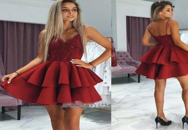 new dark red homecoming dresses with spaghetti straps tiered skirts sequins lace appliqued short prom formal gown bc00027708245, Blue;pink
new dark red homecoming dresses with spaghetti straps tiered skirts sequins lace appliqued short prom formal gown bc00027708245, Blue;pink