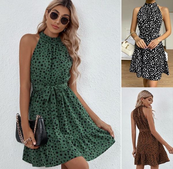 women's casual dress 2023 new women's sleeveless polka dot lace up ruffle edge dress women's dress, Black;gray
women's casual dress 2023 new women's sleeveless polka dot lace up ruffle edge dress women's dress, Black;gray