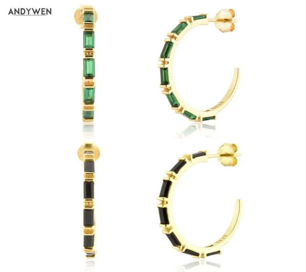 andywen 925 sterling silver gold 19mm big hoops square zircon green black piercing earring rock punk large jewelry 2106086999833, Golden;silver
andywen 925 sterling silver gold 19mm big hoops square zircon green black piercing earring rock punk large jewelry 2106086999833, Golden;silver