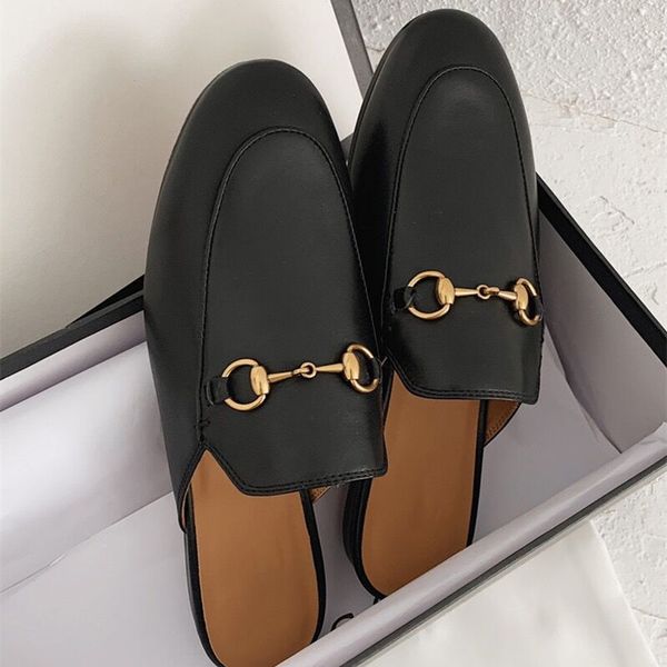women flat dress shoes cowhide metal buckle lady leather casual shoe mules princetown men printed trample lazy slides loafers large size 34-, Black
women flat dress shoes cowhide metal buckle lady leather casual shoe mules princetown men printed trample lazy slides loafers large size 34-, Black
