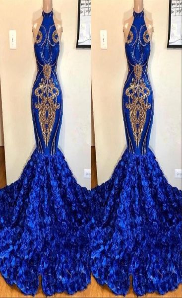 royal blue mermaid prom dresses 2019 rose flowers skirts long chapel train halter african evening gowns gold applique beads formal9251612, Black
royal blue mermaid prom dresses 2019 rose flowers skirts long chapel train halter african evening gowns gold applique beads formal9251612, Black