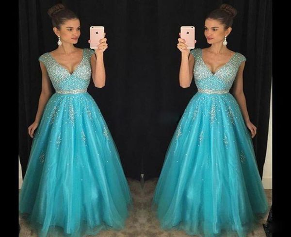turquoise tulle prom dresses v neck backless cap sleeve sparkly beads plunging long pageant party dress evening gowns c4645529, Black
turquoise tulle prom dresses v neck backless cap sleeve sparkly beads plunging long pageant party dress evening gowns c4645529, Black