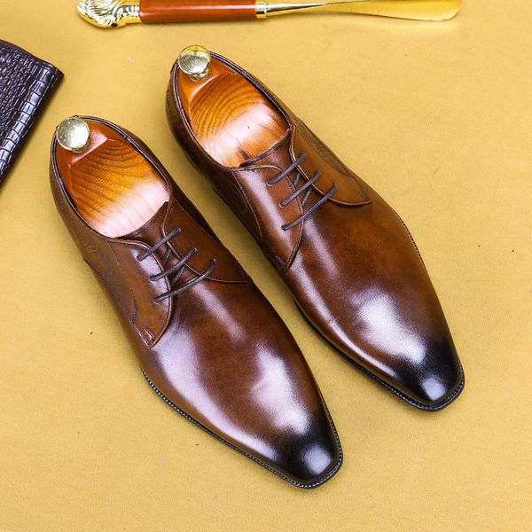 luxury mens oxford shoes lace up brand square head black brown office wedding formal dress fashion genuine leather basic shoes
luxury mens oxford shoes lace up brand square head black brown office wedding formal dress fashion genuine leather basic shoes