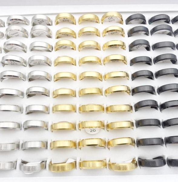whole 50pcslot stainless steel band rings for men women 6mm silver gold black plated fashion jewelry party gift engagement we7759090
whole 50pcslot stainless steel band rings for men women 6mm silver gold black plated fashion jewelry party gift engagement we7759090