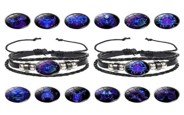 whole 12 luminous constellation charm real black leather braided friendship rope knot bracelets for men women designer bracele9843232, Golden;silver
whole 12 luminous constellation charm real black leather braided friendship rope knot bracelets for men women designer bracele9843232, Golden;silver