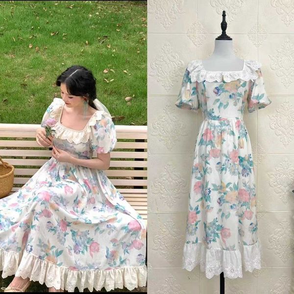 summer romantic vintage ruffles puff sleeve france dress women floral print square collar holiday dress female patchwork vestido, Black;gray
summer romantic vintage ruffles puff sleeve france dress women floral print square collar holiday dress female patchwork vestido, Black;gray