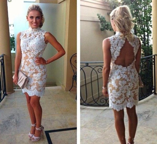 2019 vintage lace cocktail dresses high collar white lace champagne lining backless appliques summer fall short party gowns custom7386814, Black
2019 vintage lace cocktail dresses high collar white lace champagne lining backless appliques summer fall short party gowns custom7386814, Black