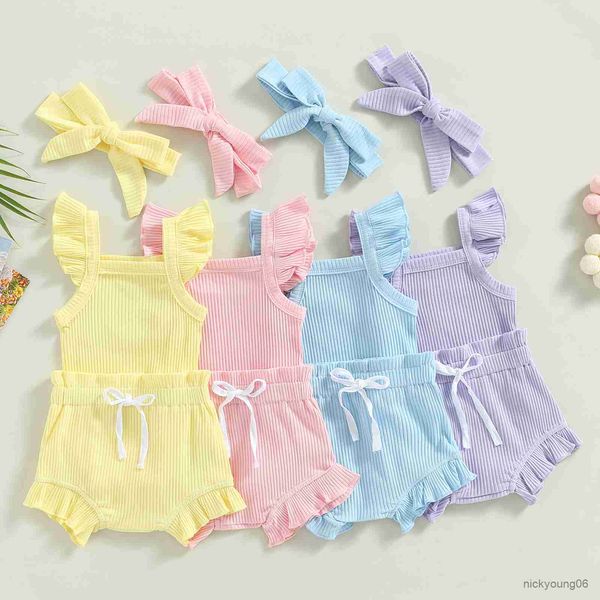 clothing sets newborn baby girls clothes fly sleeve solid color romper drawstring short pants headband casual outfits, White
clothing sets newborn baby girls clothes fly sleeve solid color romper drawstring short pants headband casual outfits, White