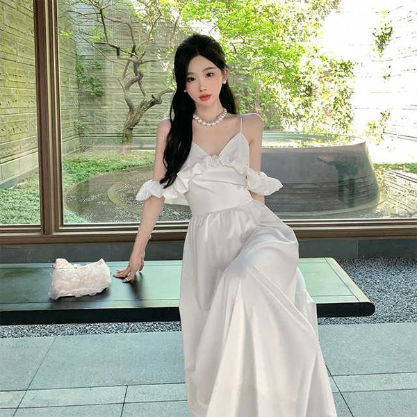 new strapless summer off shoulder midi dresses 2023 women's chic white fairy ruffles clothing slim vacation elegant sundress, Black;gray
new strapless summer off shoulder midi dresses 2023 women's chic white fairy ruffles clothing slim vacation elegant sundress, Black;gray