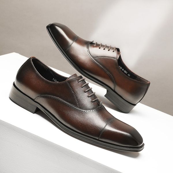leather shoes men business formal wear wedding groom brock shoes oxford derby three joints british style lace-up cowhide shoes, Black
leather shoes men business formal wear wedding groom brock shoes oxford derby three joints british style lace-up cowhide shoes, Black
