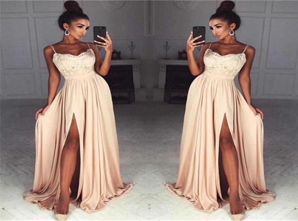 stunning champagne lace chiffon prom dresses front slit spaghetti straps long party evening dress vestidos de fiesta evening 3925513, Black
stunning champagne lace chiffon prom dresses front slit spaghetti straps long party evening dress vestidos de fiesta evening 3925513, Black