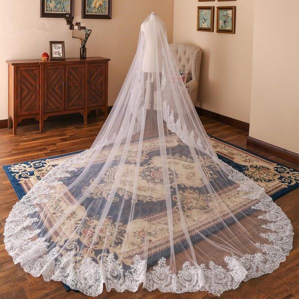 vintage 3m long wedding veils cathedral length one layer appliqued edge tulle bridal veil with comb for women hair accessories, Black
vintage 3m long wedding veils cathedral length one layer appliqued edge tulle bridal veil with comb for women hair accessories, Black