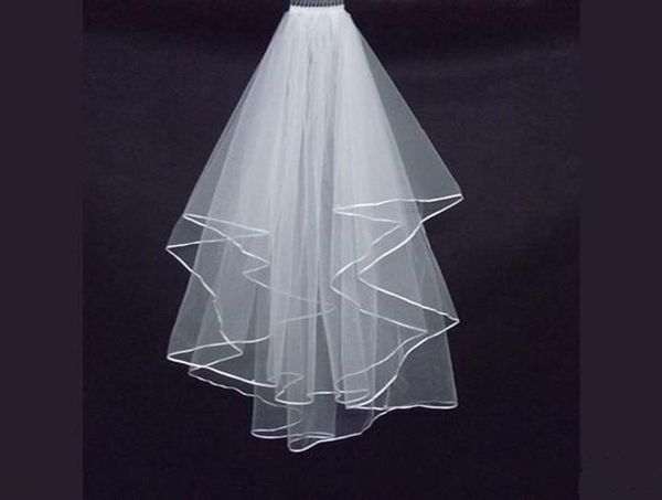 two layers bridal veils white tulle short bride wedding veil with comb ribbon edge bridal accessories 2018 305284, Black
two layers bridal veils white tulle short bride wedding veil with comb ribbon edge bridal accessories 2018 305284, Black