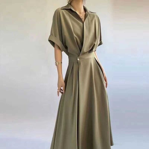 design sense new french style niche shirt dress women's spring commute senior sense long skirt temperament thin skirt a, Black;gray
design sense new french style niche shirt dress women's spring commute senior sense long skirt temperament thin skirt a, Black;gray