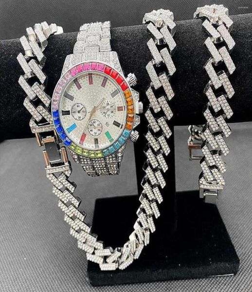 chains 3pcs hip hop mens women jewelry set iced out watch necklaces bracelet bling diamond miama cuban choker gifts7182629, Silver
chains 3pcs hip hop mens women jewelry set iced out watch necklaces bracelet bling diamond miama cuban choker gifts7182629, Silver