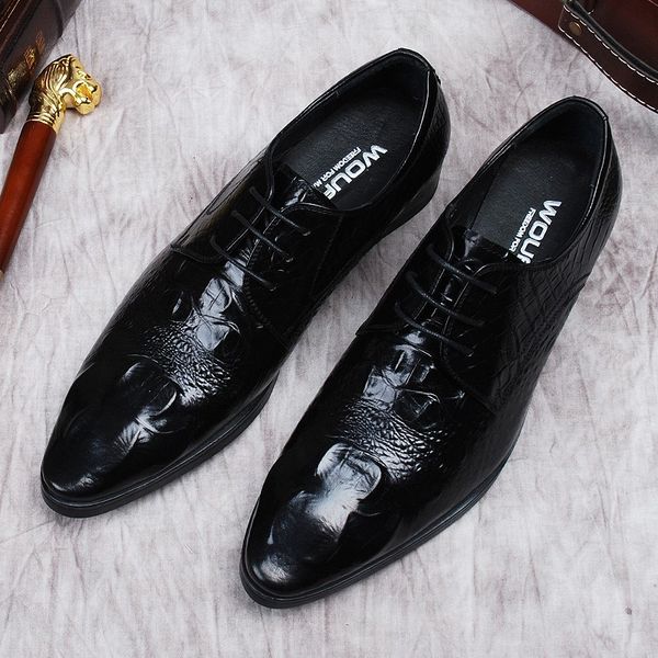 mens formal shoe genuine leather oxford shoes for men italian crocodile pattern dress shoes wedding laces leather business shoes, Black
mens formal shoe genuine leather oxford shoes for men italian crocodile pattern dress shoes wedding laces leather business shoes, Black