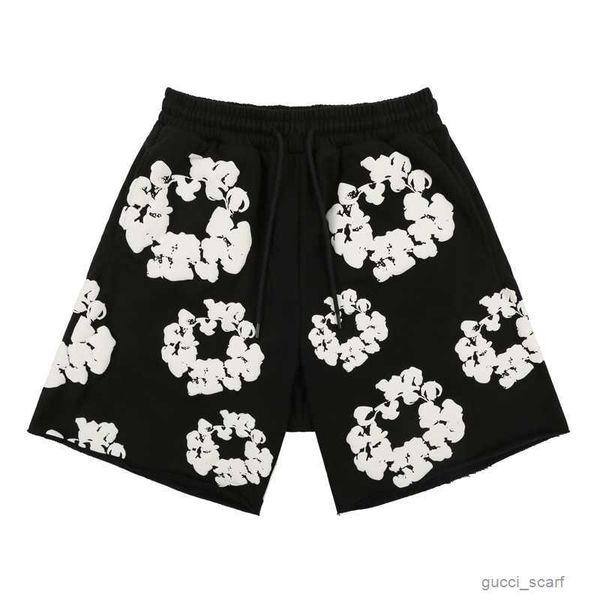 casual summer europe usa flower puff print shorts women men high street oversize string running pocket pants jogging short sweatpants, White;black
casual summer europe usa flower puff print shorts women men high street oversize string running pocket pants jogging short sweatpants, White;black