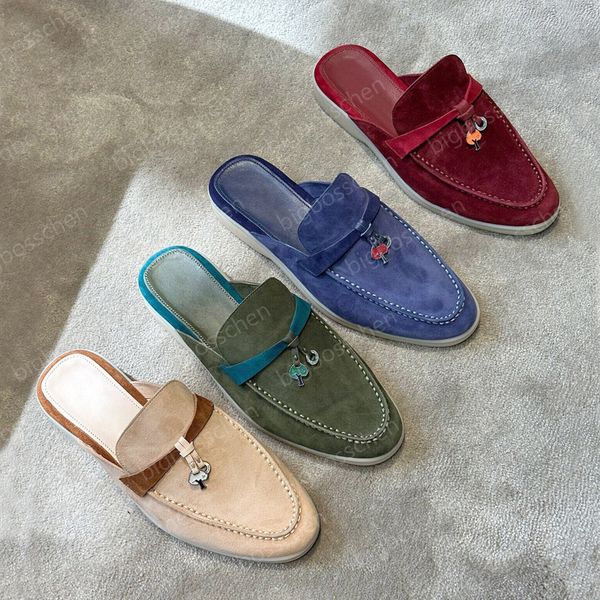 luxury designer slippers women's men's casual flat slide sandals clogs suede half slippers classic fashion leather loafers lazy pe, Black
luxury designer slippers women's men's casual flat slide sandals clogs suede half slippers classic fashion leather loafers lazy pe, Black