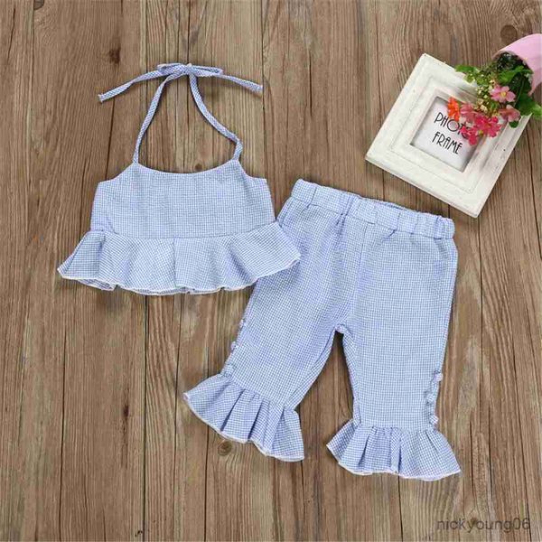 clothing sets girls summer plaid print ruffle sleeveless tanks andelastic waist long pants casual kid outfits, White
clothing sets girls summer plaid print ruffle sleeveless tanks andelastic waist long pants casual kid outfits, White