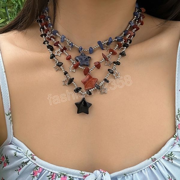 stone beads chain with stars pendant necklace for women y2k trendy beaded choker necklaces 2023 fashion jewelry neck accessories, Silver
stone beads chain with stars pendant necklace for women y2k trendy beaded choker necklaces 2023 fashion jewelry neck accessories, Silver