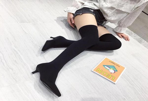 low heel sock boots ladies strech booties over knee slipon thigh pumps comfortable stocking footwear zy6009021738, Black
low heel sock boots ladies strech booties over knee slipon thigh pumps comfortable stocking footwear zy6009021738, Black