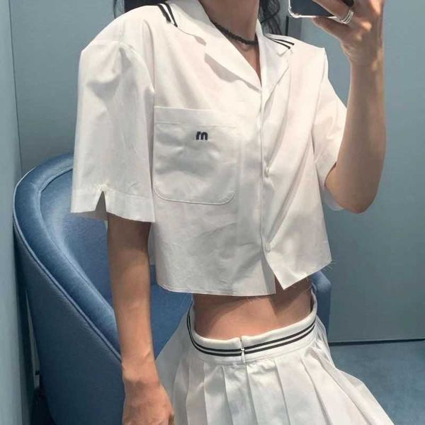 summer blouse designer shirt fashion pocket letter embroidery short sleeved shirts lapel cardigan tee womens clothing, White
summer blouse designer shirt fashion pocket letter embroidery short sleeved shirts lapel cardigan tee womens clothing, White