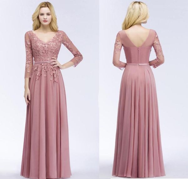 dusty pink a line chiffon 34 sleeves prom dresses applique lace reals floor length long evening dress1592451, Black
dusty pink a line chiffon 34 sleeves prom dresses applique lace reals floor length long evening dress1592451, Black