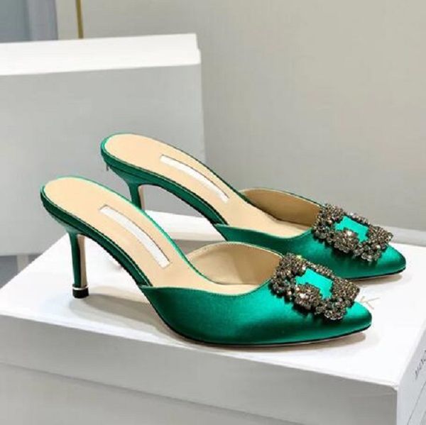09 slippers scuffs head slippers rhinestone square buckle shoes women's 7cm thin high heels luxury satin crystal metal decorative ma�, Black
09 slippers scuffs head slippers rhinestone square buckle shoes women's 7cm thin high heels luxury satin crystal metal decorative ma�, Black