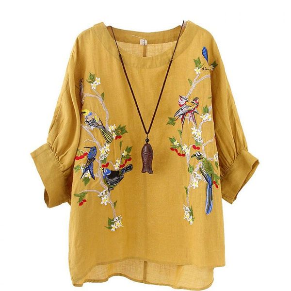 t-shirt 2022 summer women tshirt lantern sleeve loose tee shirt femme cotton linen flower bird embroidery vintage hxj06, White
t-shirt 2022 summer women tshirt lantern sleeve loose tee shirt femme cotton linen flower bird embroidery vintage hxj06, White