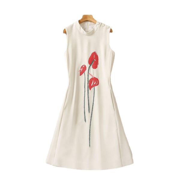 518 2023 runway dress crew neck sleeveless apricot black embroidery dress empire brand same style dress flora print womens clothes sh
518 2023 runway dress crew neck sleeveless apricot black embroidery dress empire brand same style dress flora print womens clothes sh