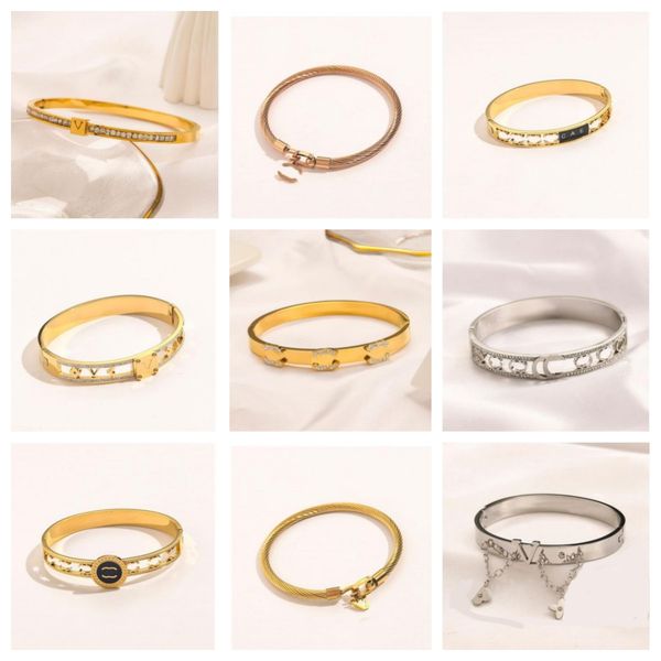 elegant designer bracelet luxury brand letter bangle link chain 18k gold plated temperament fashion womens wedding party jewerlry accessorie, Golden;silver
elegant designer bracelet luxury brand letter bangle link chain 18k gold plated temperament fashion womens wedding party jewerlry accessorie, Golden;silver