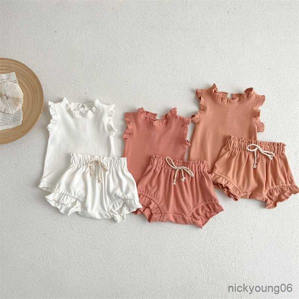clothing sets baby set 2023 summer new girls' suit solid color cotton flying sleeve t-shirt andshorts casual two-piece, White
clothing sets baby set 2023 summer new girls' suit solid color cotton flying sleeve t-shirt andshorts casual two-piece, White