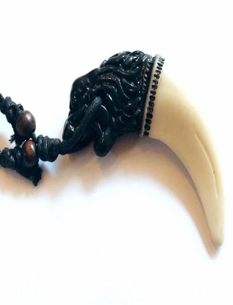 15 pcs men039s imitation necklace vintage yak bone carved gothic lion double color amulet tooth adjustable rope gift4601179, Silver
15 pcs men039s imitation necklace vintage yak bone carved gothic lion double color amulet tooth adjustable rope gift4601179, Silver