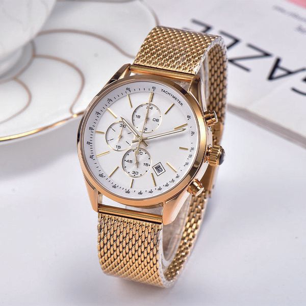luxury men's watches sapphire crystal 43mm six hands classic quartz watches datejust luminous steel band watches, Slivery;brown
luxury men's watches sapphire crystal 43mm six hands classic quartz watches datejust luminous steel band watches, Slivery;brown