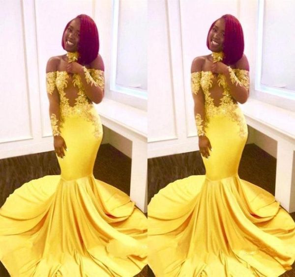 2019 yellow african mermaid prom dresses long lace off shoulder long sleeves see through sweep train formal evening party wear gow2220505, Black
2019 yellow african mermaid prom dresses long lace off shoulder long sleeves see through sweep train formal evening party wear gow2220505, Black