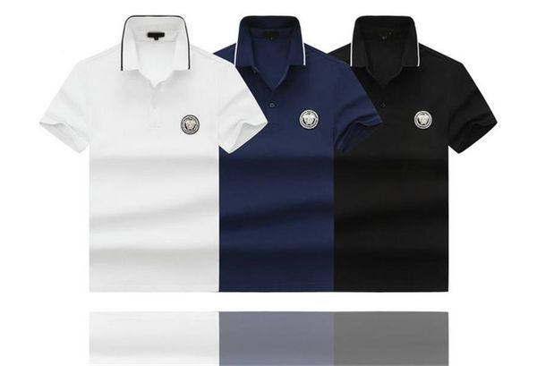 designer embroidered polo shirt men's short sleeve t-shirt lapel cotton casual summer t-shirt brand men's and women's t-shirt, White;black